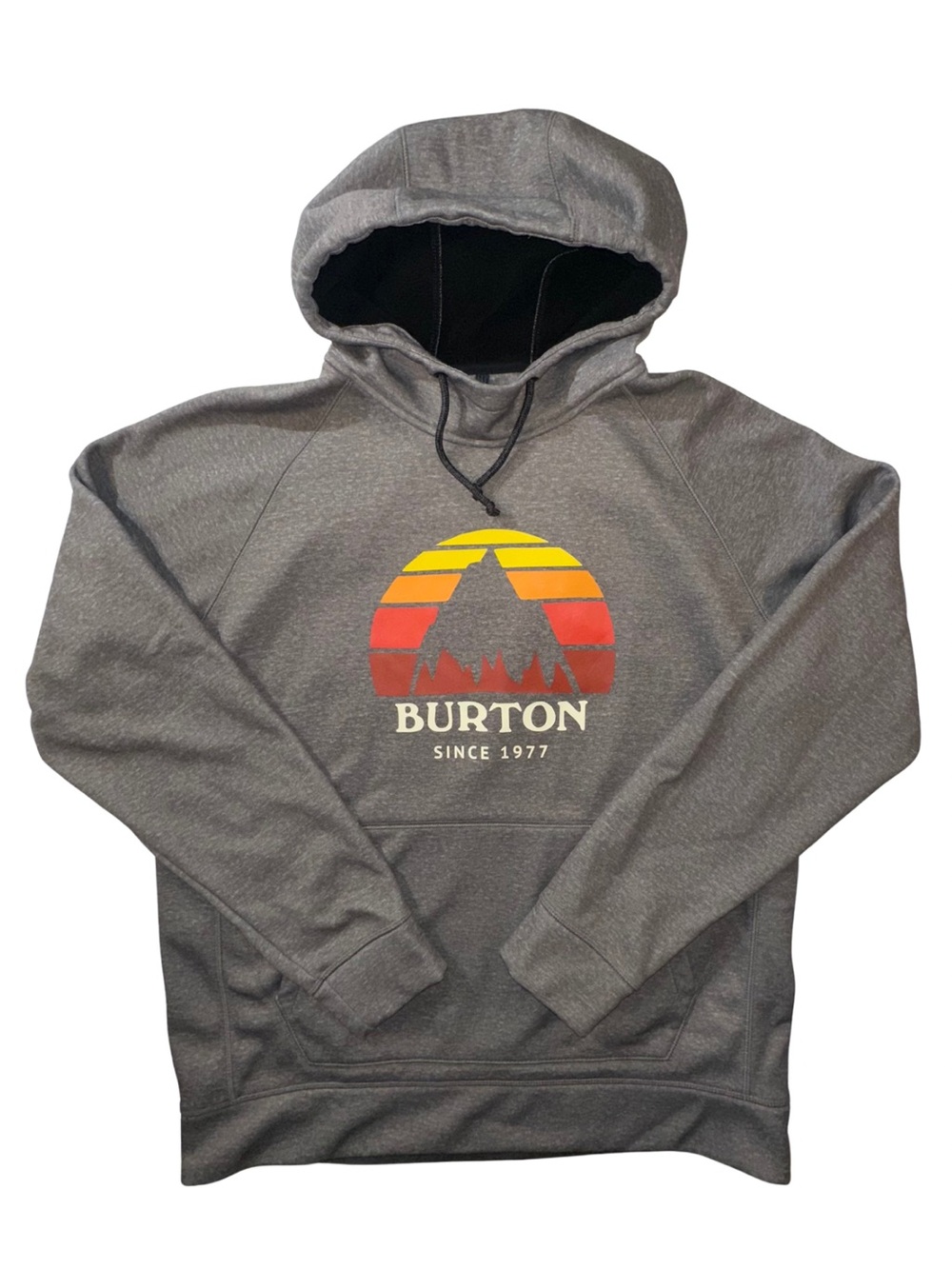 Burton Durable Goods Mountain Sunset Graphic Hoodie Gray Men’s XL